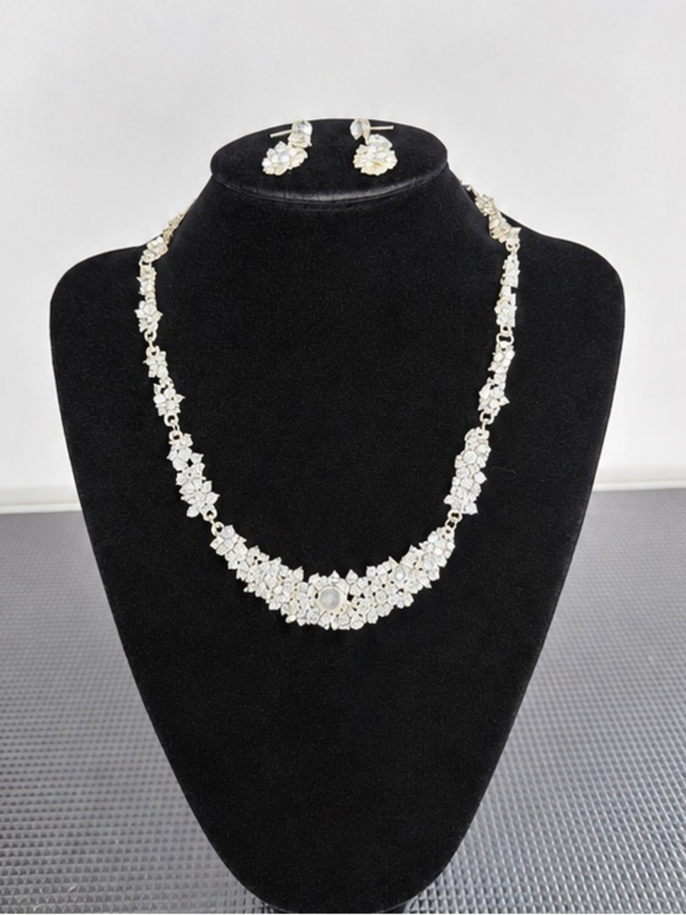 Rhinestone Necklace & Earrings